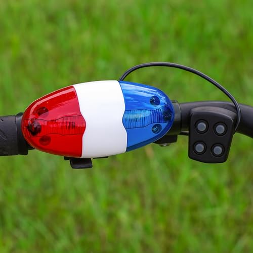 Bike Lights Siren Horn Safety Bicycle Accessories Waterproof Softer 4 Sound Batteries not Included 6 LED Electronic Walker Horn Trumpet Cycling Bell Warning Officer by KH866 - Image 3