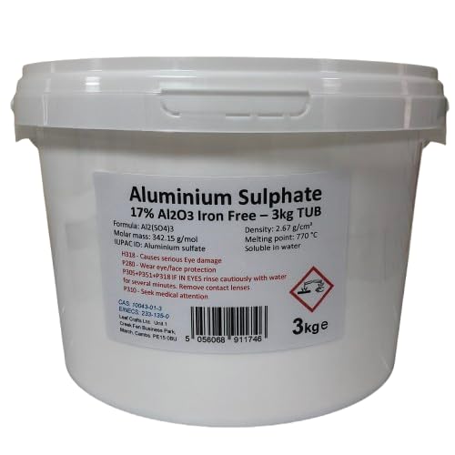 Trustleaf 3kg Tub ALUMINIUM SULPHATE 17% Iron Free Alum Al2(SO4)3