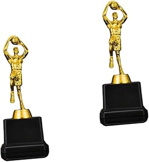 BESPORTBLE 2pcs Football Trophy Basketball Trophy MVP Trophy Honor Trophy Metal Trophy Cup Award Trophy Game Trophy Basketball Player Trophy Plastic Figure Trophy Small Trophy Classic Gift