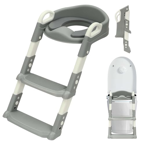 Toilettensitz Kinder mit Treppe, 2 in 1 Toilettenaufsatz Kinder mit...
