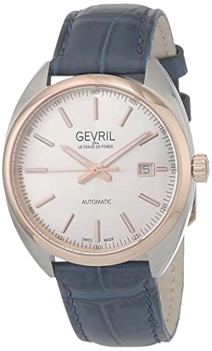 Gevril Men's Five Points Swiss Automatic Watch, Genuine Italian Leather Strap