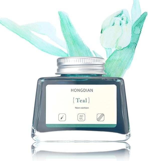 Image of HONGDIAN, Ink Bottle - Non Carbon | Teal | 60ml Premium Writing Ink.
