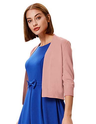 Image of GRACE KARIN Women Cardigan Sweaters Lightweight Knit Cropped Cardigans Trendy 3 /4 Sleeve Shrug Bolero S-3XL