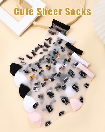 Image of Campsis Women Sheer Socks Sheer Ankle Socks for Women and Girls