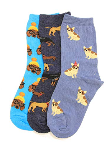 Hotsox Kid's Dog Asst Socks 1 Pair, Multi, Medium/Large