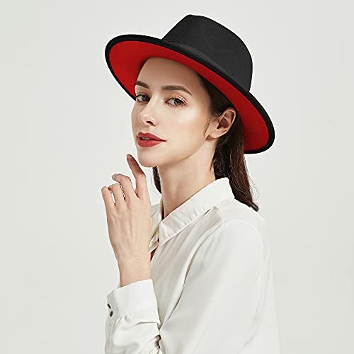 Image of Womens & Mens Fedora Hats, Wide Brim Fedora Hats for Women Men