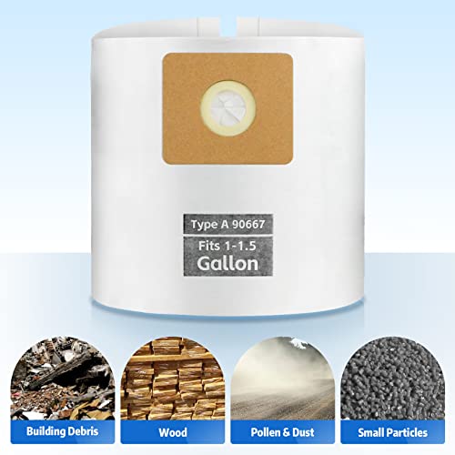 Image of Micro Shop Vac Bags 1-1.5 Gallon by ALYYDBG, Type A - 90667 9066700 9066733 Disposable Vacuum Cleaner Collection Filter Bag 5 PCS