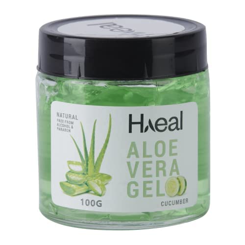 HAEAL100% Soothing Aloe vera Cucumber Gel for Hair and Skin (Pack of 2), 2 x 100g