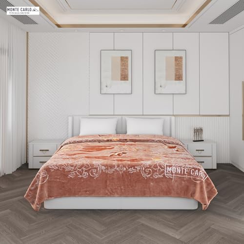 Image of Monte Carlo Heavy Winter Double Bed Blanket Emperor 2 Ply 890 GSM | 4.5 KG (Width 2.20 M X Length 2.40 M) Browm