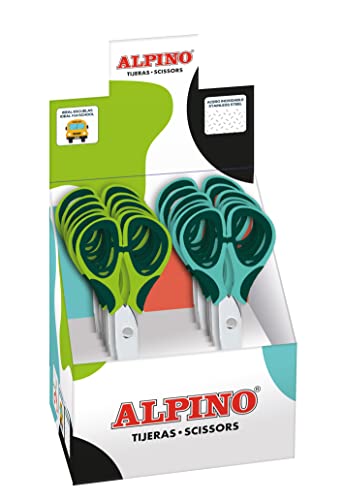 Ciseaux colorés Alpino par 12 pour l'école et les loisirs créatifs