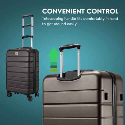 skyway epic 20 hardside lightweight and durable abs shell luggage spacious with dual spinning wheels comfort grip men and women 28-inch large check-in midnight