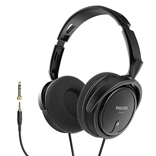 Philips Over Ear Wired Stereo Headphones for Podcasts, Studio Monitoring and Recording Headset for Computer, Keyboard and Guitar with 6.3 mm (1/4