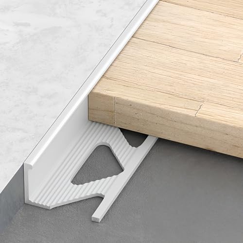 NuoNxuo 見切り材 フロアタイル コーナーガード 長さ125cm 2個セット アルミ素材 タイルエッジトリム 内径10.5mm 12.5mm 防水 防湿 防錆 長持 モールディング材 金属 エッジストリップ 建築 住宅資材(C_内径12.5mm)