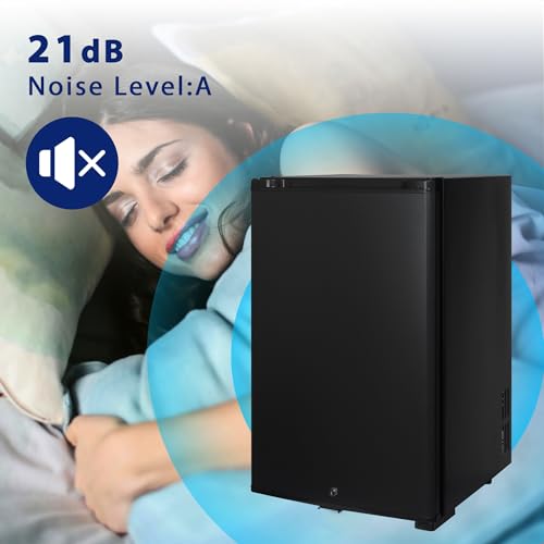 Smad Wohnmobil Kühlschrank 12V 230V, 50L, Camping Kühlschrank 12V 230V, Leiser Absorber Kühlschrank mit Schloss, Kühlschrank 12V, für Auto, Wohnwagen, Büro, Wendetür, Schwarz