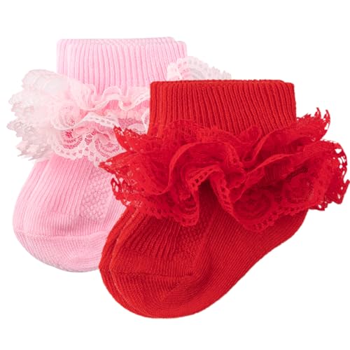 AQOKKA Baby Girls Socks Eyelet Ruffle Frilly Lace Summer Thin Dress Socks for Newborn Infant Toddler Kids