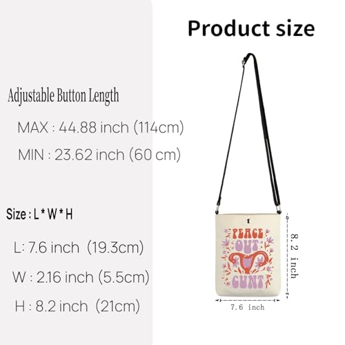 TSOTMO Funny Hysterectomy Gift Peace Out Cunt Feminist Crossbody Bag Hysterectomy Recovery Gifts for Women Wife2