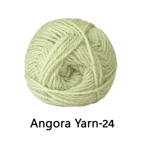 Image of VCR Light Olive Green Angora Knitting Yarn, Pack of 1, 100 Grams Hank, 256 Meters Length, 80% Flurry - 20% Acrylic Polyamide Soft Ball for Crochet and Knitting, Suitable for Baby Blankets