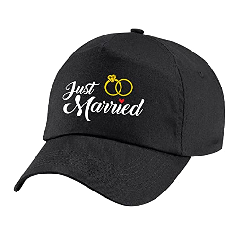 Graphic Impact Funny Just Married Stag Do Printed Adjustable Sport Outdoor for Couples Adults Unisex Baseball Cap(Black)