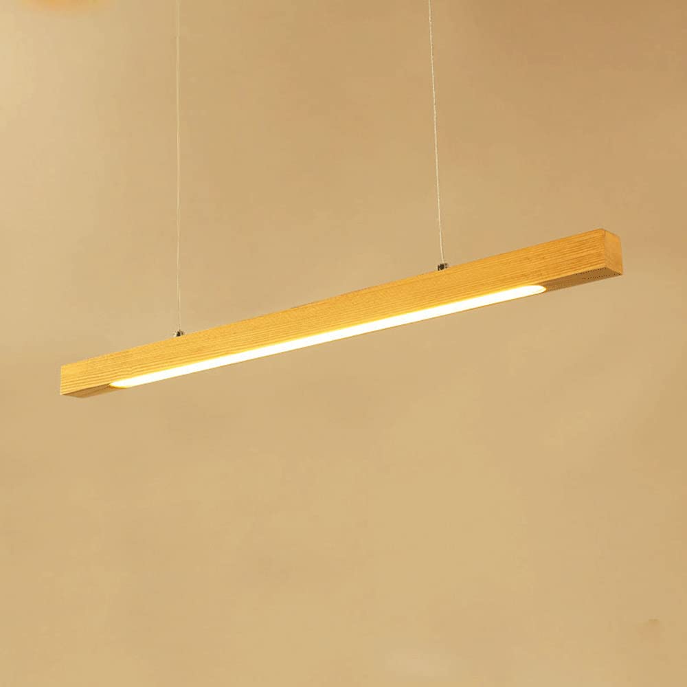 Suspension d'îlot en bois noble et éclairage décoratif LED moderne pour salle à manger