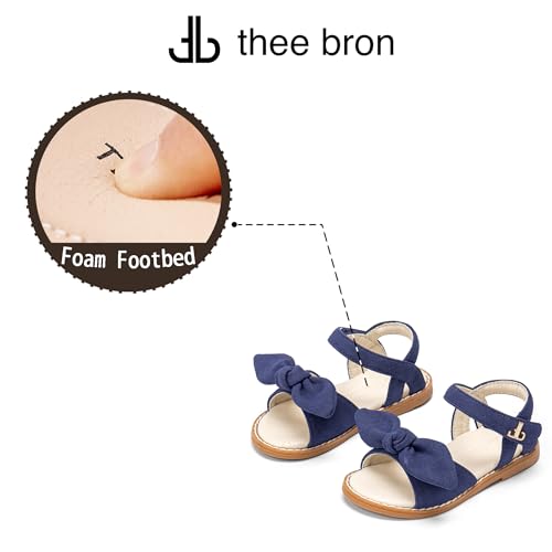 Image of THEE BRON Toddler Girls Sandals Wedding Flower Girl Dress Shoes Open Toe Flats