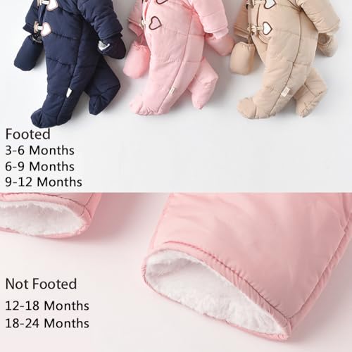 Simplee Kids Baby Infant Boys Girls Snowsuit Winter Hooded Footed Warm Jumpsuit Outerwear With Gloves For 9-12 Months thumb #5