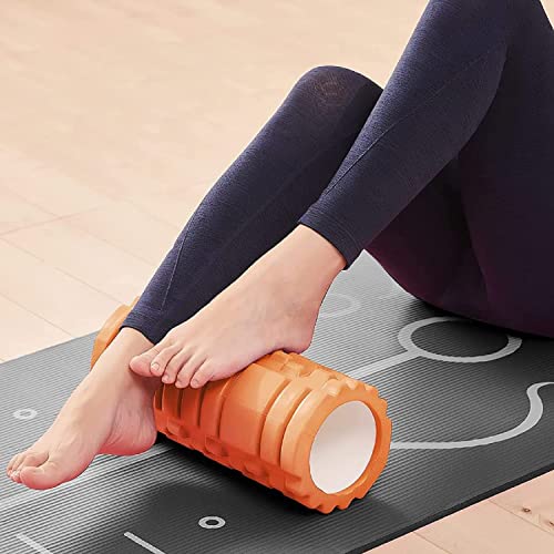 Image of Bodylastics 45cms Foam Roller for Pre & Post Workout Sessions, Deep Tissue Massage, Relief from Muscle Pain (45 cms, Orange)