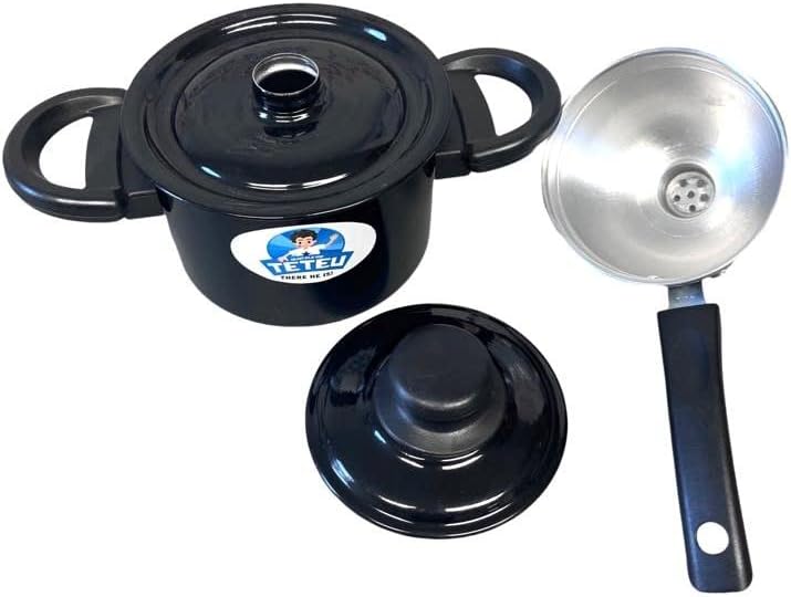 Miniatura 3 de Cuscuzeiro Peitinho Alumino- Grafito- Pórcos Pequeñas - Olla Vaporizador Smoll Portion