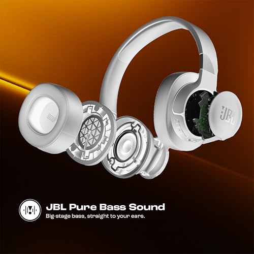 Image of JBL Tune 770NC Wireless Over Ear ANC Headphones with Mic, Upto 70 Hrs Battery, Speed Charge : 5 min Charge Gives up to 3H of Playback, Customized EQ, Google Fast Pair, Dual Pairing, BT 5.3 (White)