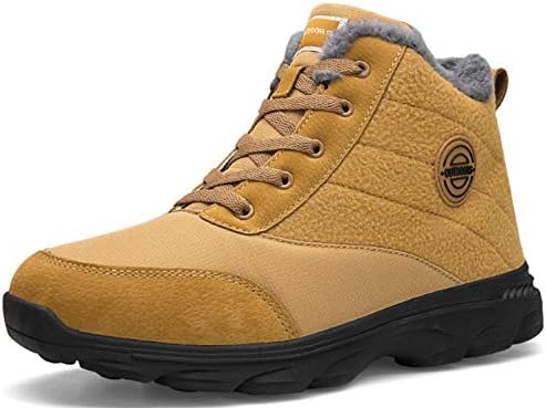BomKinta Women's Snow Boots Keep Warm Surface Anti-Slip Soft Sole Warm Fur Lined Winter Ankle Booties Camel Size 6