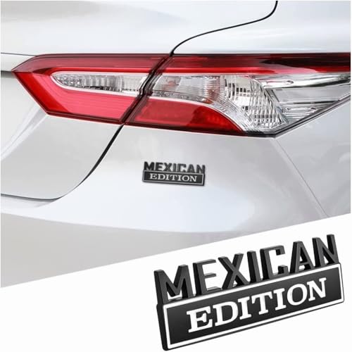 Image of Pair Set Mexican Edition Emblem 3D Badge Decal Car Sticker Adhesive Replacement for Universal Car Truck SUV (Black White)