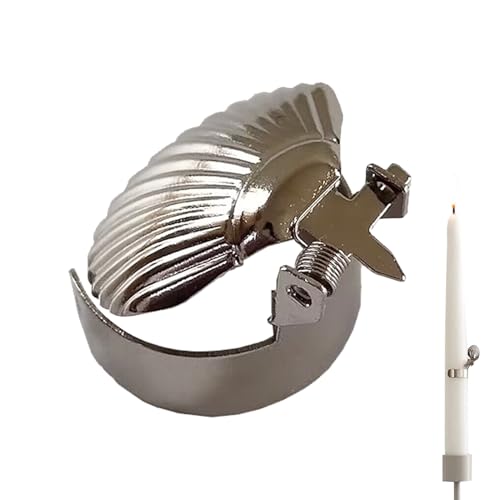 Estintore per candele, in metallo, con motivo a conchiglia, set di taglierine, elegante accessorio per spegnere le fiamme in modo sicuro, strumento decorativo per la cura delle candele per uso