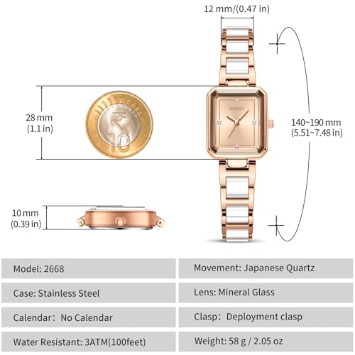 Image of NIBOSI Women Watches Analog Quartz Diamond Small Square Ladies Watche Stylish Waterproof Stainless Steel Wrist Watch for Women