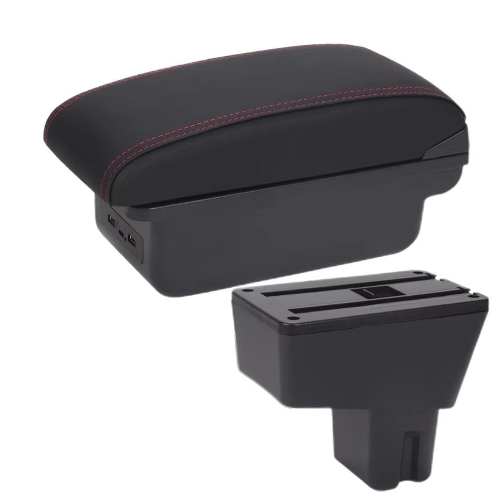 Sxqpocar B1 Black Red 3Usb For Citroen C3 C4 2025 Car Armrest Box Center Console Storage Box Replacement Parts