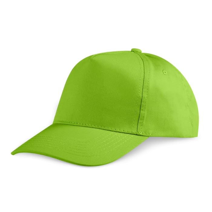 Generico Cappellino Berretto Cappello Baseball Golf 5 Pannelli in Cotone colorato Verde Acido
