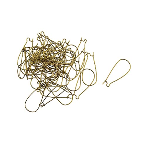 Image of Kidney Hooks for Earring Jewellery Making (Pack of 10 Pairs) (15x38mm, Bronze Antique)