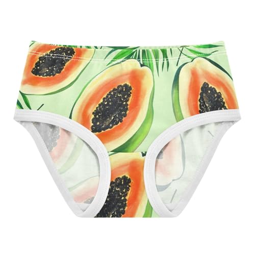 Watercolor Papaya Green Toddler Girls Underwear 2t Cotton Panties for Girl Artistic Undies Kids Briefs