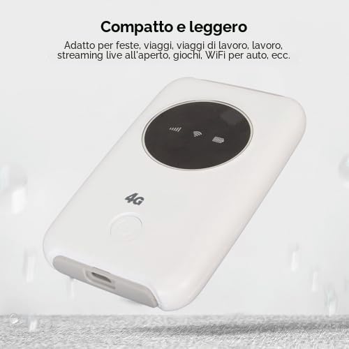 Router Mobile con Slot per Scheda SIM, Router da Viaggio Hotspot Mobile Mini Tascabile USB 4G LTE 300 Mbit WiFi 5G Sbloccato 3200 MAh, WiFi Portatile per Casa e Viaggio