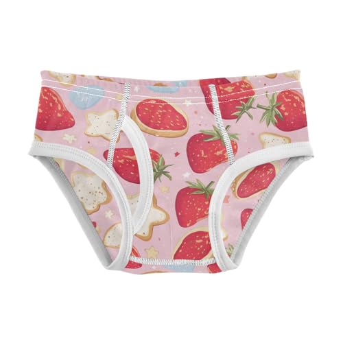 Wusikd Strawberries Stars Boys' Underwear Cotton Cookies Boys Briefs Soft Toddler Underwear 2T