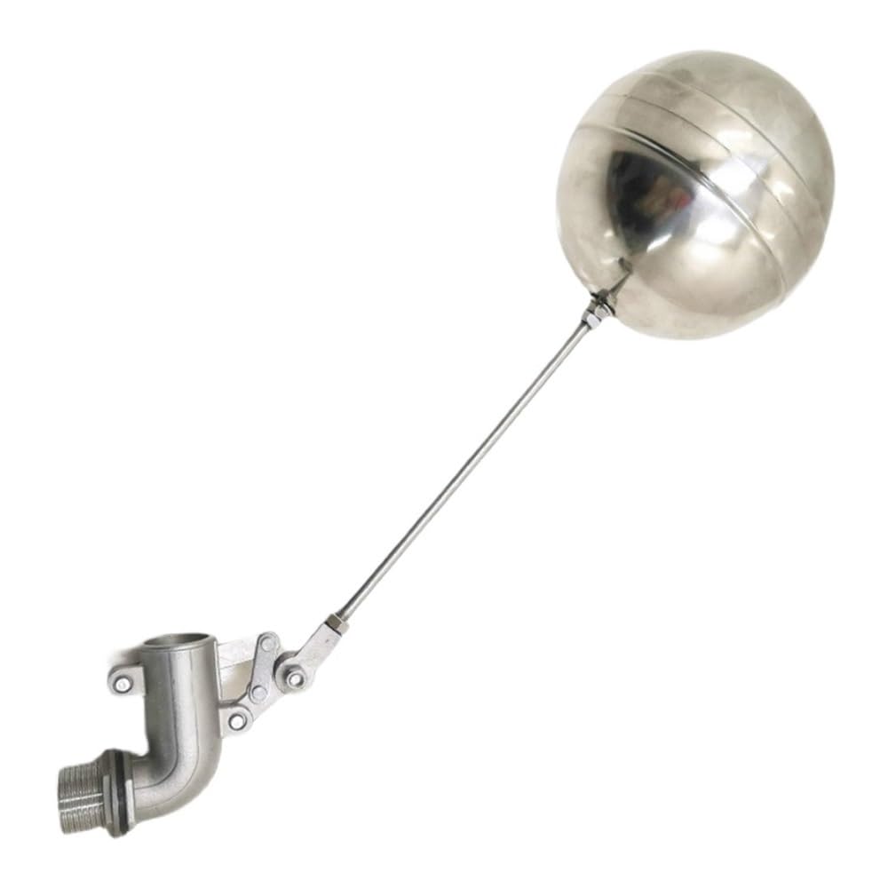 Float Ball Valve 1 Set 1inch Floating Ball Valve, 3/4inch Adjustable 304 Stainless Steel Bend Elbow Float for Cistern(1inch)