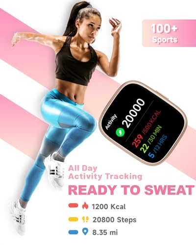 Toobur Smart Watch For Women, Alexa Built-In, Answer/Make Calls, 1.83 Inch Fitness Tracker Watch With Heart Rate Monitor, Sleep Tracker, Pedometer, Ip68 Waterproof, Smartwatch Compatible Android Ios thumb #3