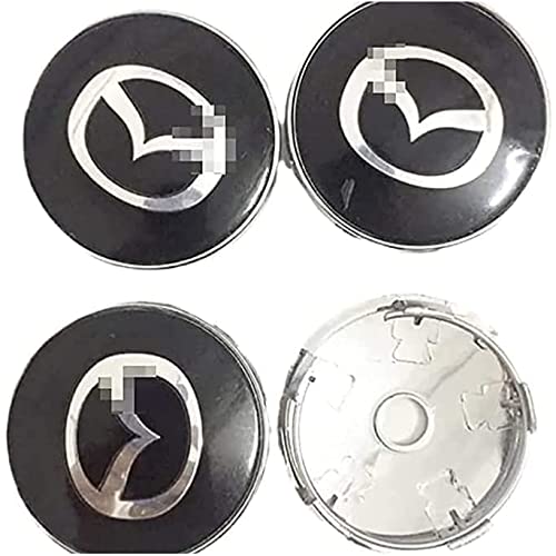4 PièCes Capuchon De Centre De Roue pour Mazda Atenza Speed MX3 CX3 CX5 2 3 6 323 626 RX8 60 mm, Cache-Moyeu De Centre DéCoration Autocollants Avec Logo, Voiture ExtéRieurs Accessoires Cover