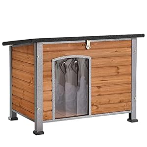 Dog House for Small to Large Sized Dogs, Indoor Outdoor Doghouse Puppy Shelter with Elevated Floor Durable Waterproof Dog Kennel, Dog Home with Iron Frame – Anti Bite