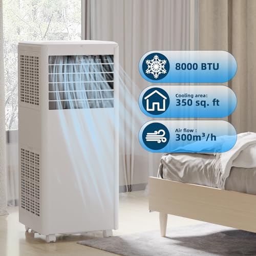 GarveeLife 8,000 BTU Portable Air Conditioners, 3 in 1 Portable AC with Cool, Dry & Fan Modes, with Sleep Mode, 50 dB, 24H Timer and Remote, for Office, Living Room, Dormitory up to 350 Sq.Ft by GarveeLife - Image 4