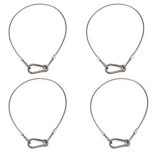 Safety Cable Lock, Stainless Steel Cable with Loops Heavy Duty Bike Lock Hook Flexible Security Steel Cable Wire Lock and Chain for Luggage Hanging Light Plant Pictures