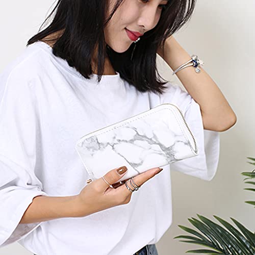 Generic Dames PU lederen clutch marmer lange portemonnee kaarthouder telefoon zakje portemonnee handtas groen - Image 8