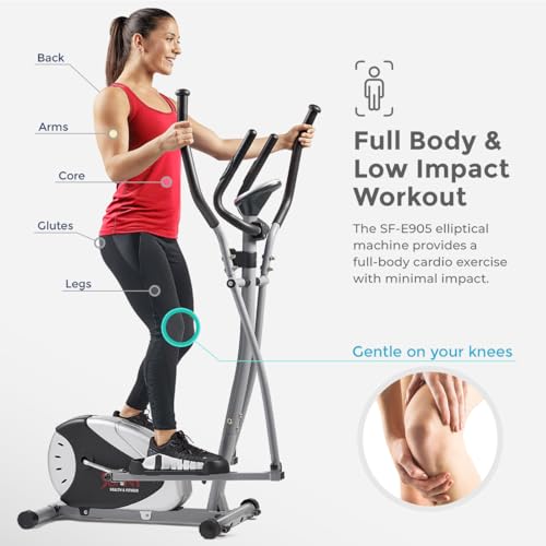 Sunny Health & Fitness 2-in-1 Upright Elliptical Cross Trainer, Full-Body Exerciser, Home Cross-Training Arm/Leg, Low Impact Exercise Cardio Workout Machine for Senior & Adult, Optional Classic Style - Image 6