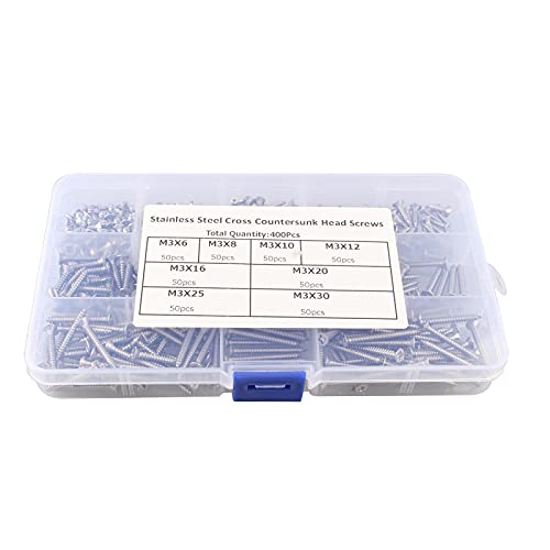 HALJIA 400PCS M3 Flat Head Self-Tapping Screws Assortment Kit - Image 2