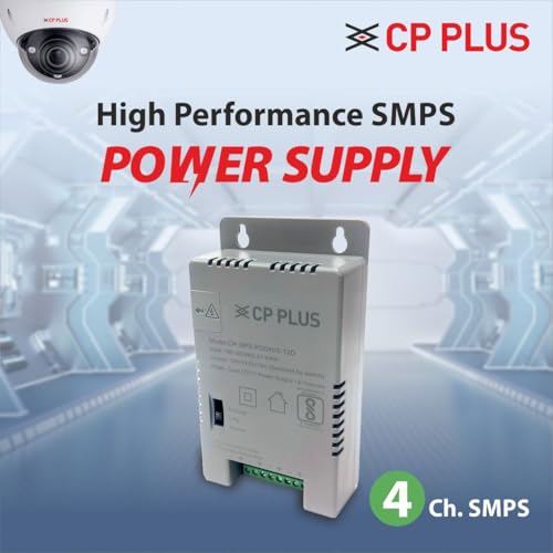 Image of CP PLUS 4 Channel CCTV Power Supply SMPS |12V 3A High Efficiency Adapter with LED Indicators| EMI Filter| Overload & Short Circuit Protection| Use for Video Surveillance Cameras| CP-DPS-PD04V2-12D