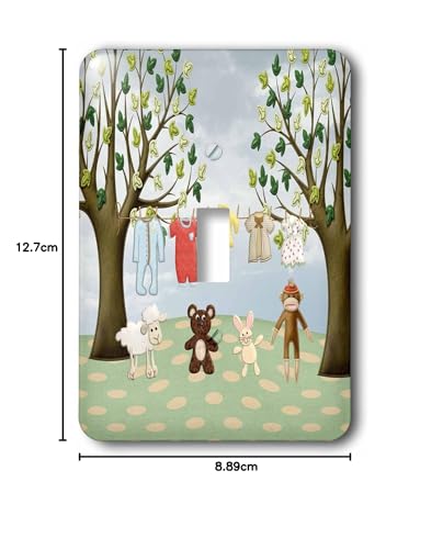 Interruptor mono infantil con osito y conejo para decorar el dormitorio del bebe 3