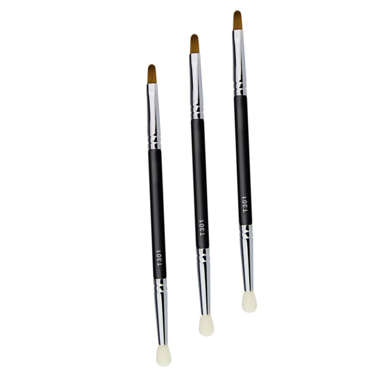 NOLITOY 3pcs Double Ended Concealer Brush Set Dual Makeup Brush for Eyeshadow Eyeliner Creative Makeup Tools